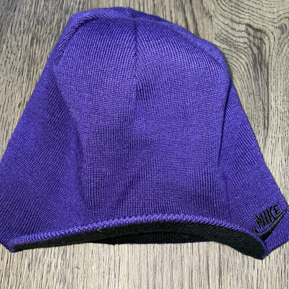 Reverse-able Nike Black and Purple Brimmed Toque